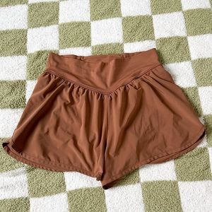 Aerie Offline athletic shorts - brown - size medium